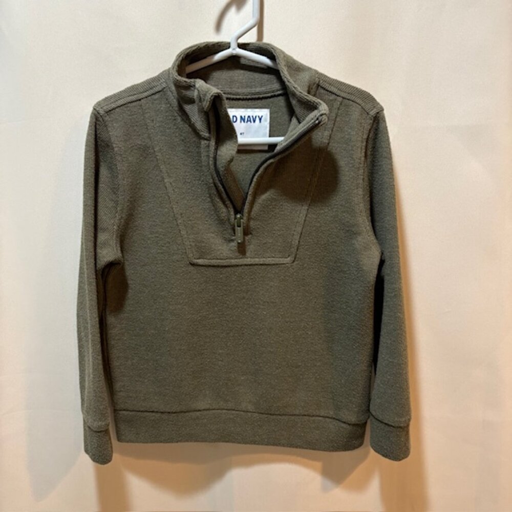 Old Navy Toddler Half-Zip Up Long Sleeve Cozy Deep Green Sweater, Size 4T